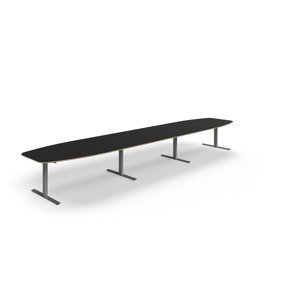 Jednací stůl AUDREY, 5600x1200 mm, stříbrná/tmavě šedá