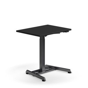 Výškově nastavitelný stůl QBUS, 800x600 mm, černá podnož, černá