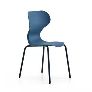Židle BRIAN, 4 nohy, antracitově šedá/modrá