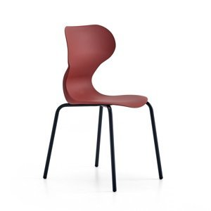 Židle BRIAN, 4 nohy, antracitově šedá/červená