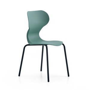 Židle BRIAN, 4 nohy, antracitově šedá/zelená