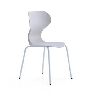 Židle BRIAN, 4 nohy, bílá/světle šedá