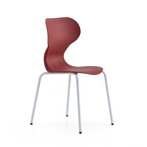 Židle BRIAN, 4 nohy, bílá/červená