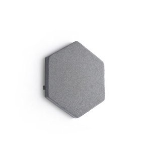 Akustický panel POLY, šestiúhelník, 600x600x56 mm, nástěnný, světle šedá
