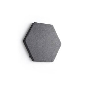 Akustický panel POLY, šestiúhelník, 600x600x56 mm, nástěnný, tmavě šedá