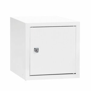 Uzamykatelný box na osobní věci Cube, 270x270x350 mm, bílá/bílé dveře