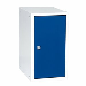 Uzamykatelný box na osobní věci Cube, 450x250x400 mm, bílá/modré dveře