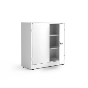 Dílenská skříň, 1000x1000x400 mm, bílá, bílé dveře