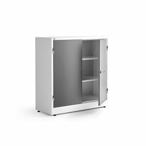 Dílenská skříň, 1000x1000x400 mm, bílá, tmavě šedé dveře