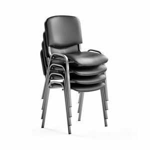 Konferenční židle Nelson, bal. 4 ks, koženka, šedá