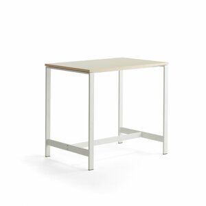 Stůl Various, 1200x800 mm, výška 1050 mm, bílé nohy, bříza