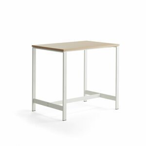 Stůl Various, 1200x800 mm, výška 1050 mm, bílé nohy, dub