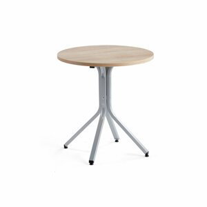 Stůl Various, ?700 mm, výška 740 mm, stříbrná, dub