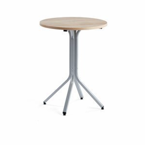 Stůl Various, ?700 mm, výška 900 mm, stříbrná, dub