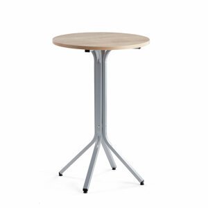 Stůl Various, ?700 mm, výška 1050 mm, stříbrná, dub