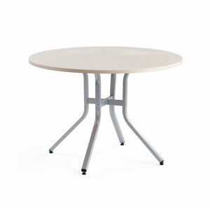 Stůl Various, ?1100 mm, výška 740 mm, stříbrná, bříza