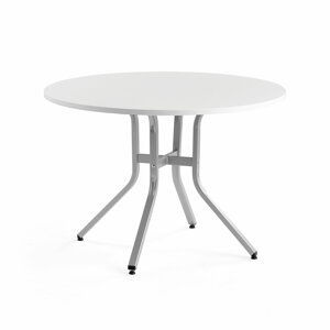 Stůl Various, ?1100 mm, výška 740 mm, stříbrná, bílá