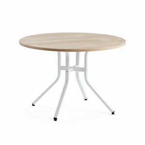 Stůl Various, ?1100 mm, výška 740 mm, bílá, dub