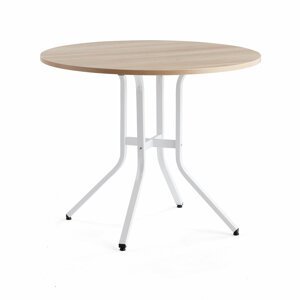 Stůl Various, ?1100 mm, výška 900 mm, bílá, dub
