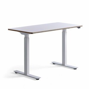 Výškově nastavitelný stůl NOVUS, 1200x600 mm, bílá podnož, bílá deska