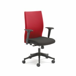 Kancelářská židle Milton, s područkami, červená