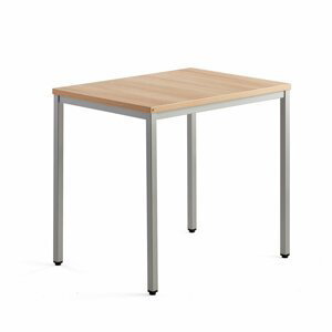 Přídavný stůl MODULUS, 4 nohy, 800x600 mm, stříbrný rám, dub