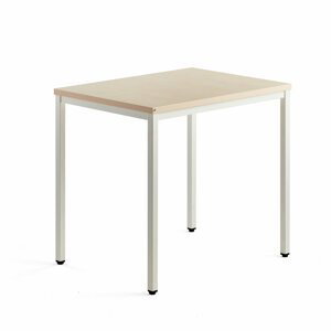Přídavný stůl MODULUS, 4 nohy, 800x600 mm, bílý rám, bříza