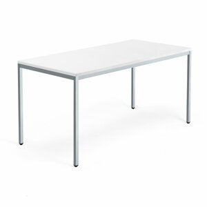 Stůl Modulus, 1600x800 mm, stříbrný rám, bílá