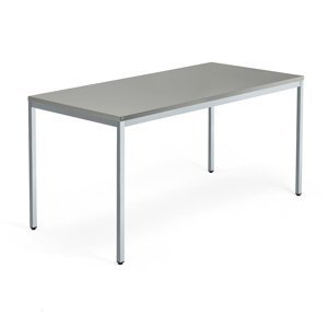 Stůl MODULUS, 1600x800 mm, stříbrný rám, světle šedá