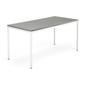 Stůl MODULUS, 1600x800 mm, bílý rám, světle šedá