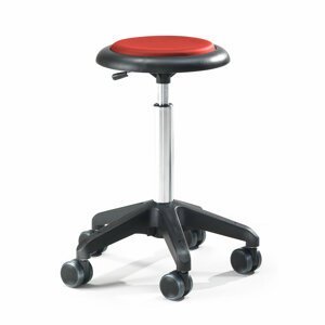 Pracovní stolička Diego, výška 450-580 mm, umělá kůže, červená