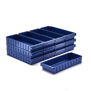 Plastový box DETAIL, 600x230x100 mm, modrý, bal. 13 ks