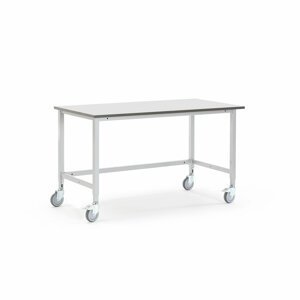 Pojízdný dílenský stůl MOTION, 1500x800 mm, šedá deska HPL