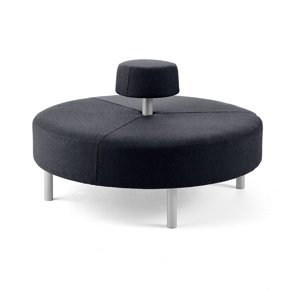 Kulatá sedačka DOT, kruhové opěradlo, Ø 1300 mm, potah Zone, černá
