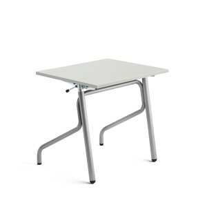 Školní lavice ADJUST, výškově nastavitelná, 700x600 mm, HPL, šedá, stříbrná