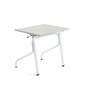 Školní lavice ADJUST, výškově nastavitelná, 700x600 mm, HPL, šedá, bílá