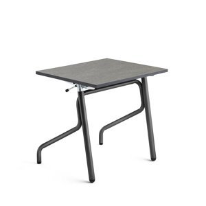 Školní lavice ADJUST, výškově nastavitelná, 700x600 mm, linoleum, tmavě šedá, antracitově šedá