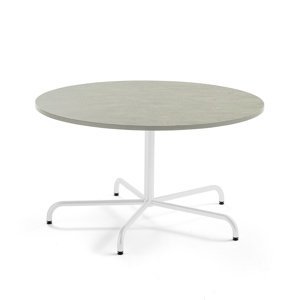 Stůl PLURAL, Ø1300x720 mm, linoleum, šedá, bílá