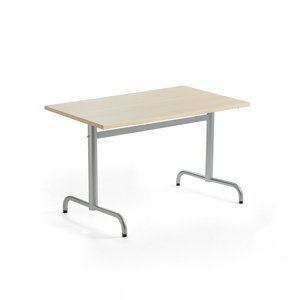 Stůl PLURAL, 1200x800x720 mm, HPL deska, bříza, stříbrná