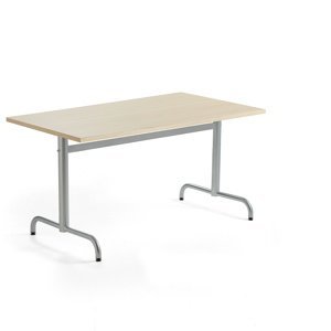 Stůl PLURAL, 1400x800x720 mm, HPL deska, bříza, stříbrná