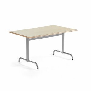 Stůl PLURAL, 1200x800x600 mm, HPL deska, bříza, stříbrná