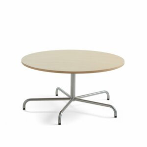 Stůl PLURAL, Ø1200x600 mm, HPL deska, bříza, stříbrná