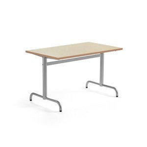 Stůl PLURAL, 1200x700x720 mm, linoleum, béžová, stříbrná