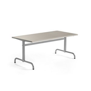 Stůl PLURAL, 1400x700x600 mm, linoleum, šedá, stříbrná