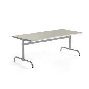 Stůl PLURAL, 1600x700x600 mm, linoleum, šedá, stříbrná