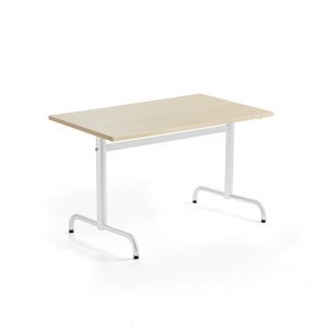 Stůl PLURAL, 1200x800x720 mm, HPL deska, bříza, bílá