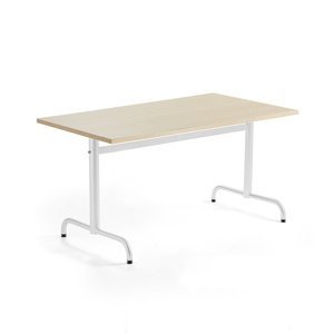 Stůl PLURAL, 1400x700x720 mm, HPL deska, bříza, bílá