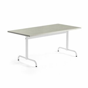 Stůl PLURAL, 1400x800x720 mm, linoleum, šedá, bílá