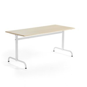 Stůl PLURAL, 1600x700x720 mm, HPL deska, bříza, bílá