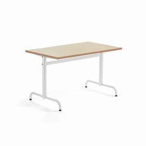 Stůl PLURAL, 1600x700x720 mm, linoleum, béžová, bílá